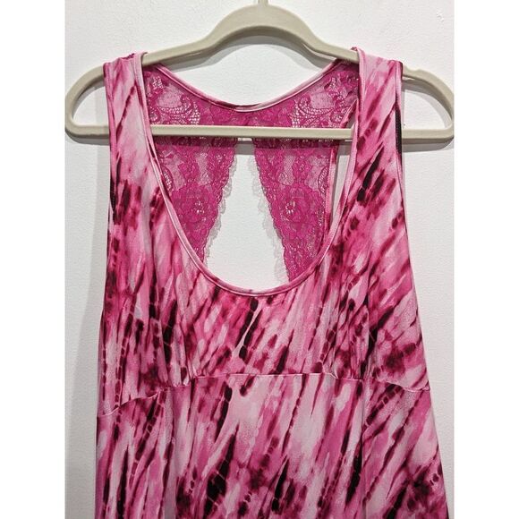 Secret Treasures Tie Dye Lace Keyhole Open Racer Back Babydoll Night Dress, 2X - Picture 2 of 7